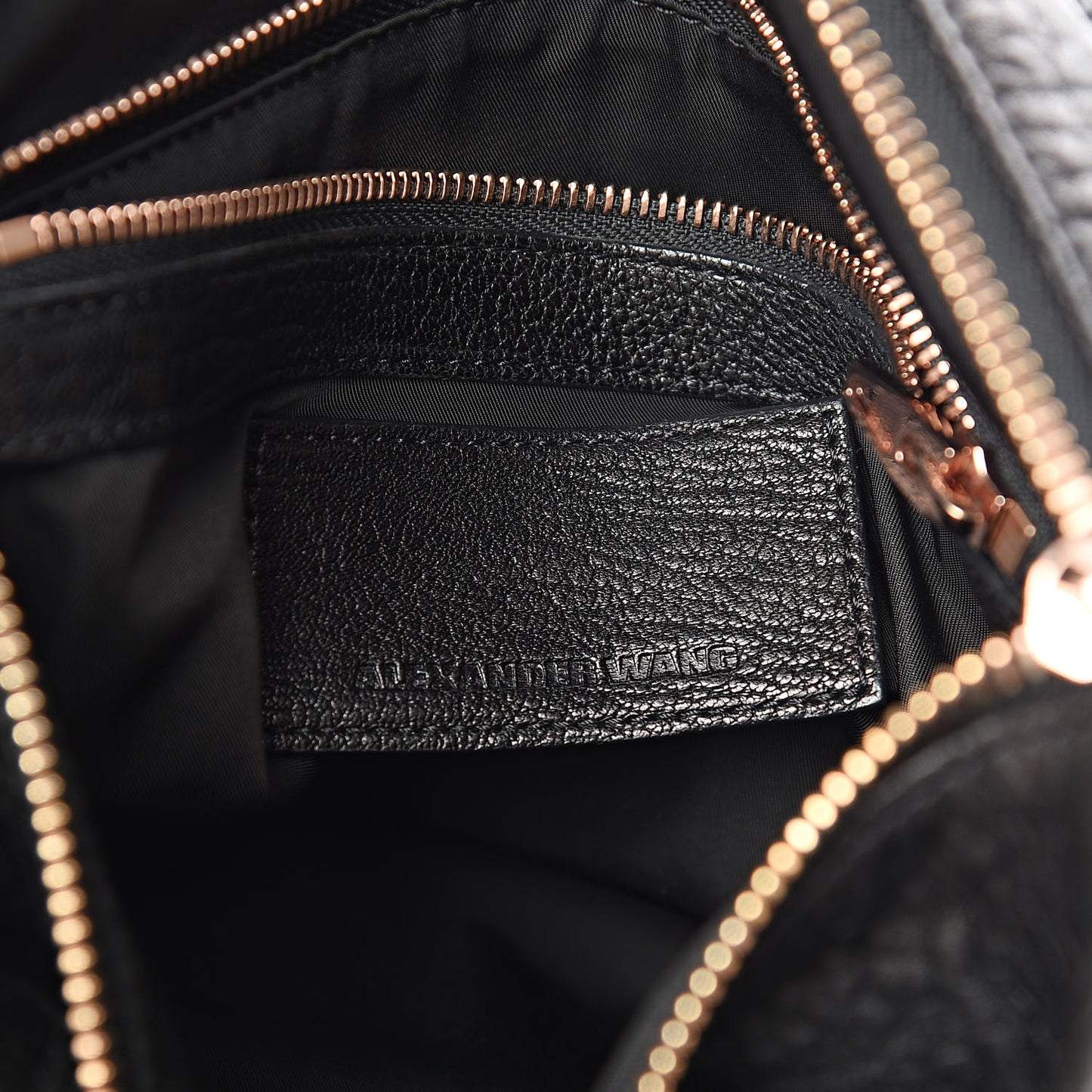 Pebbled Lambskin Rocco Black Rose Gold Hardware