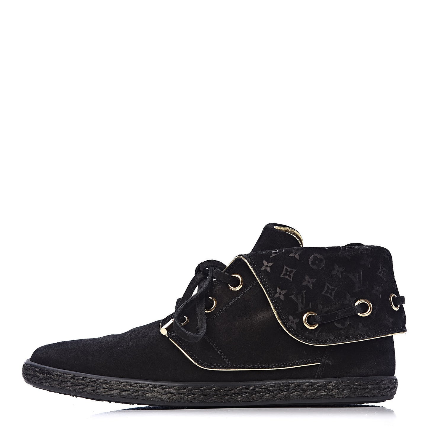 Suede Cape Sneaker Boots 36 Black