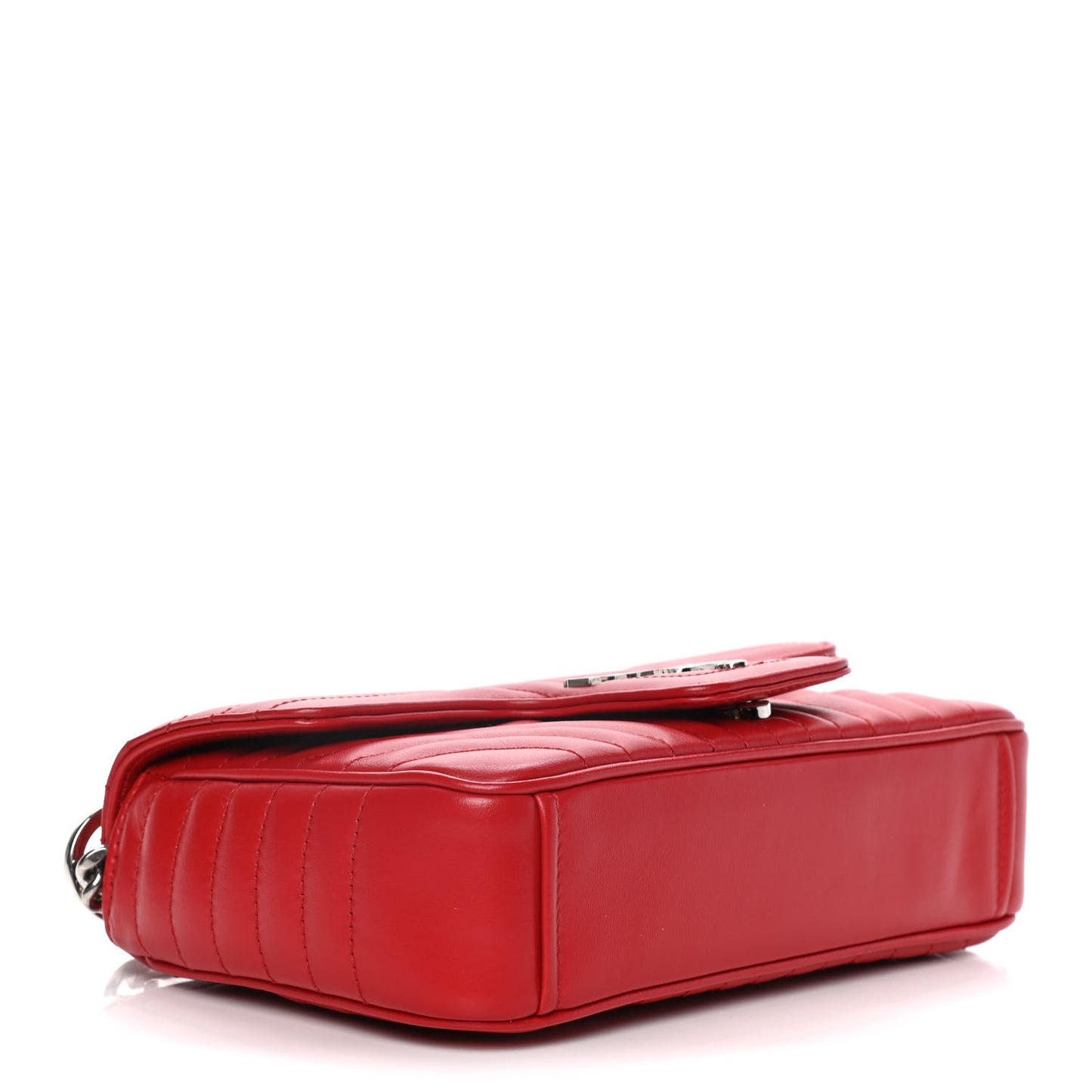 Soft Calfskin Impunture Diagramme Small Chain Flap Shoulder Bag Fuoco