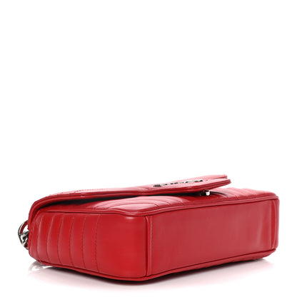 Prada Soft Calfskin Impunture Diagramme Small Chain Flap Shoulder Bag Fuoco 4 of 14