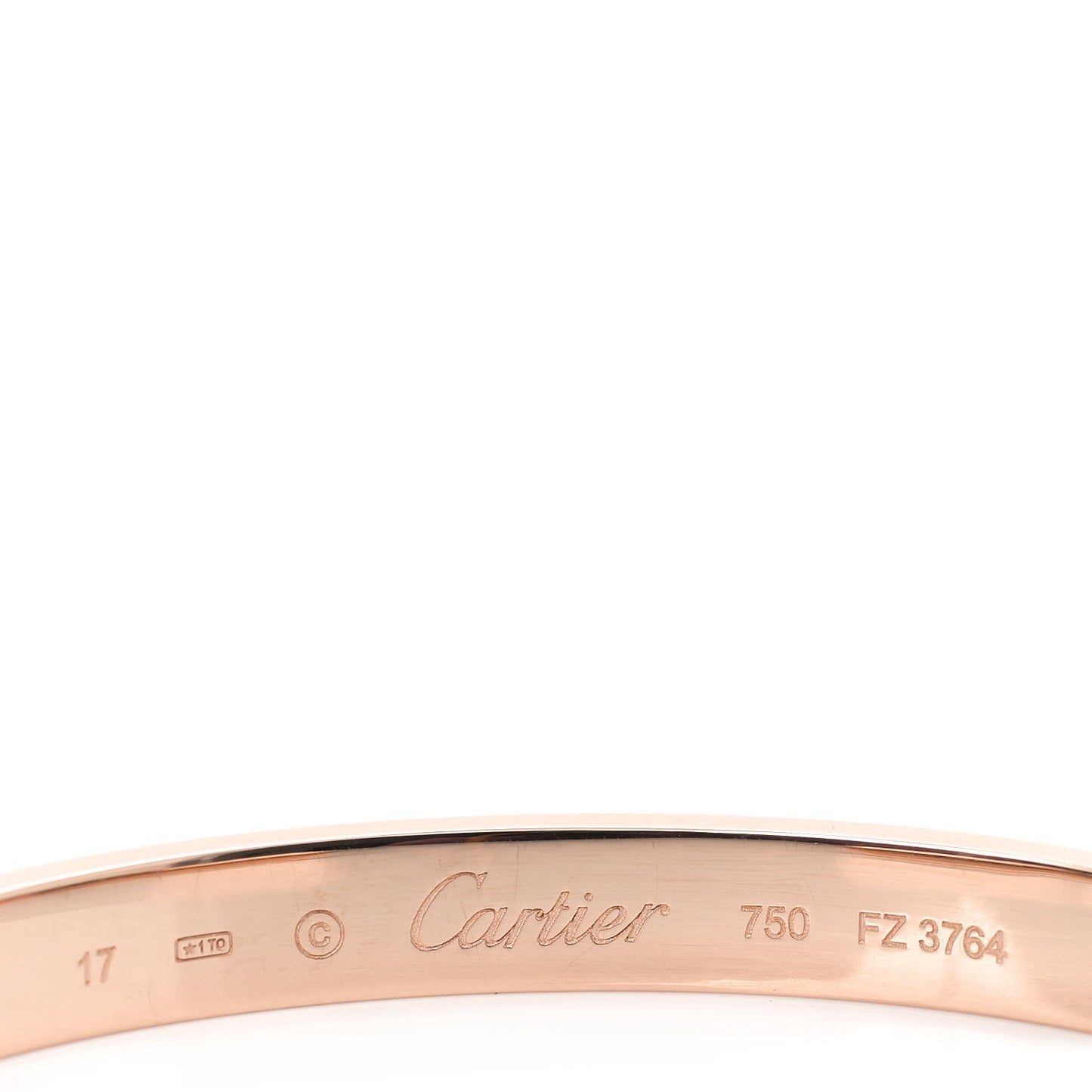 18K Pink Gold LOVE Cuff Bracelet 17