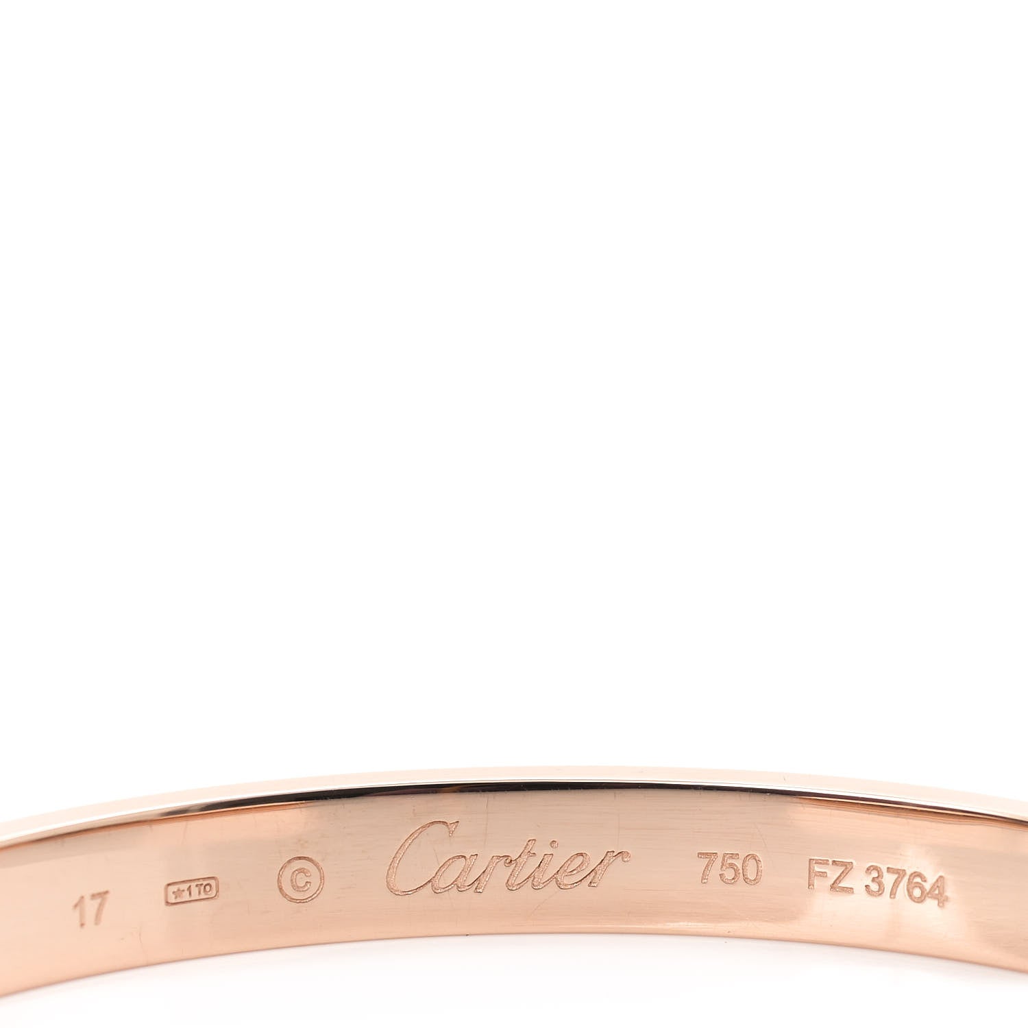 Cartier 18K Pink Gold LOVE Cuff Bracelet 17 3 of 4