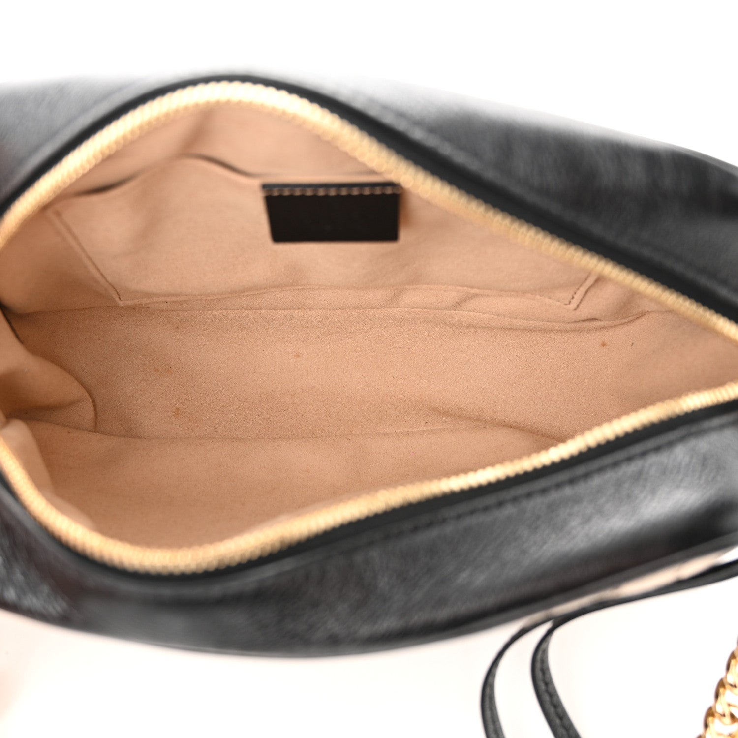 Gucci Monogram Matelasse Diagonal Small GG Marmont Chain Shoulder Bag Beige Black 5 of 11