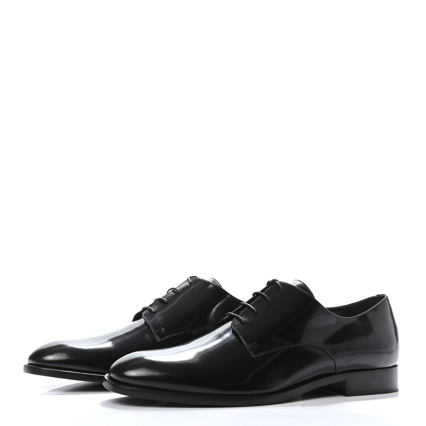 Patent Lace Up Oxford Loafers 38 Black