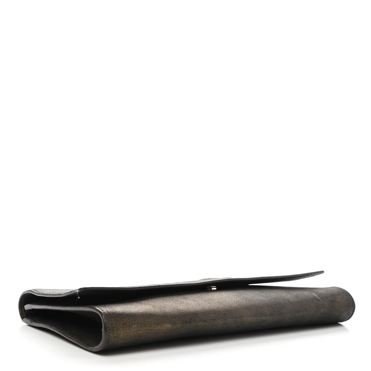 Saint Laurent Distressed Metallic Calfskin Monogram Large Belle De Jour Clutch Gold 4 of 16