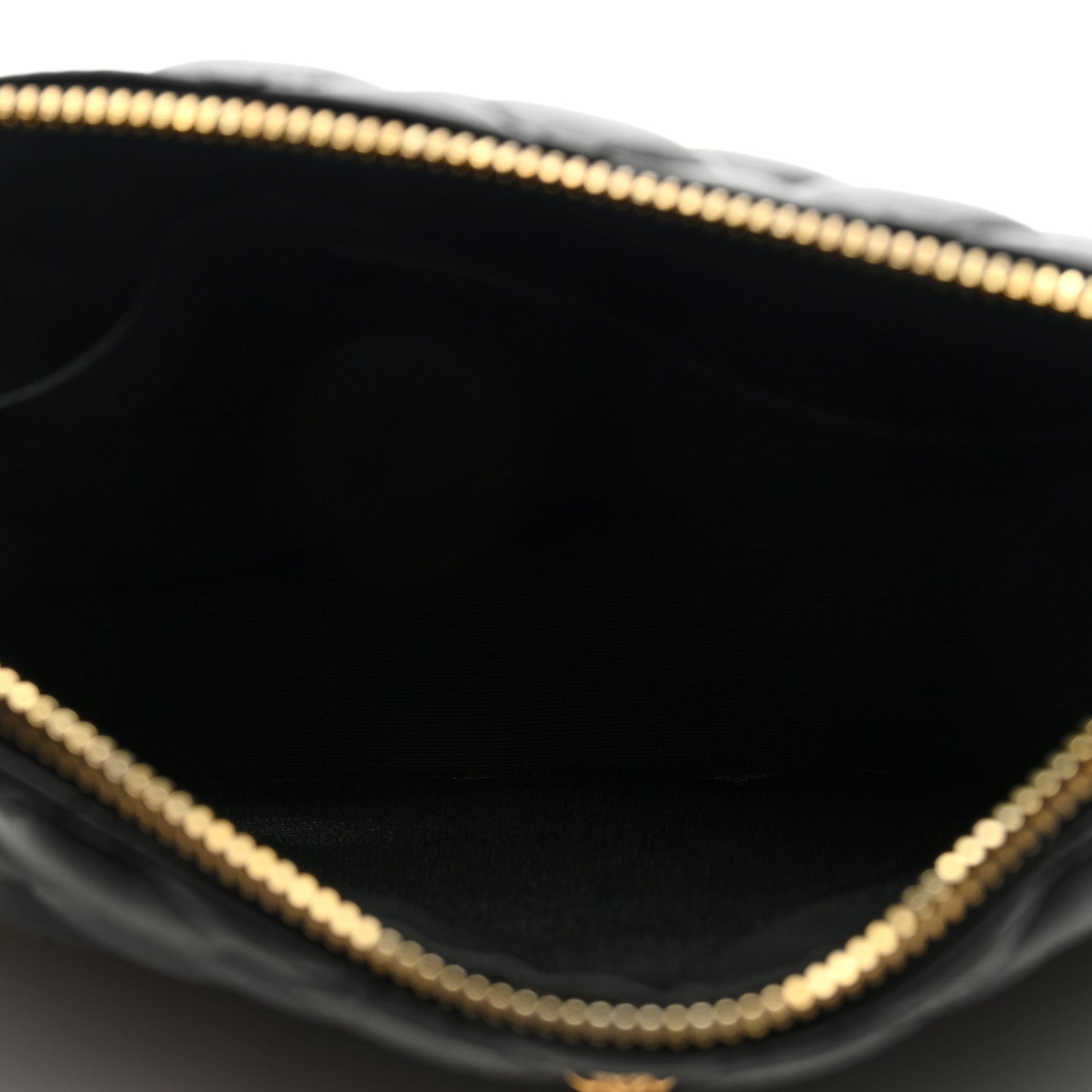 Calfskin Quilted Small Tribute Icon Pouch Black