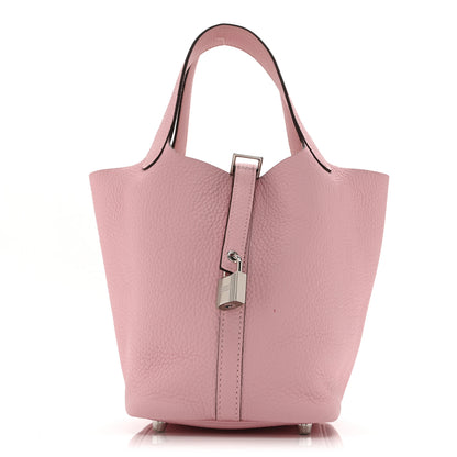 Hermes Taurillon Clemence Picotin Lock 18 PM Rose Sakura 1 of 10