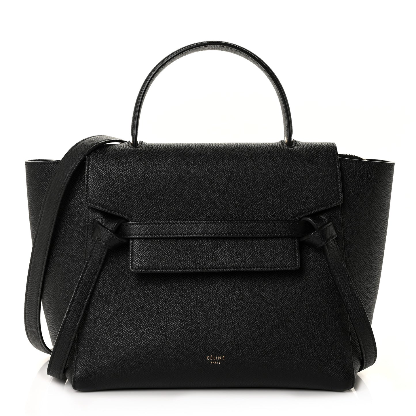 Grained Calfskin Micro Belt Bag Black