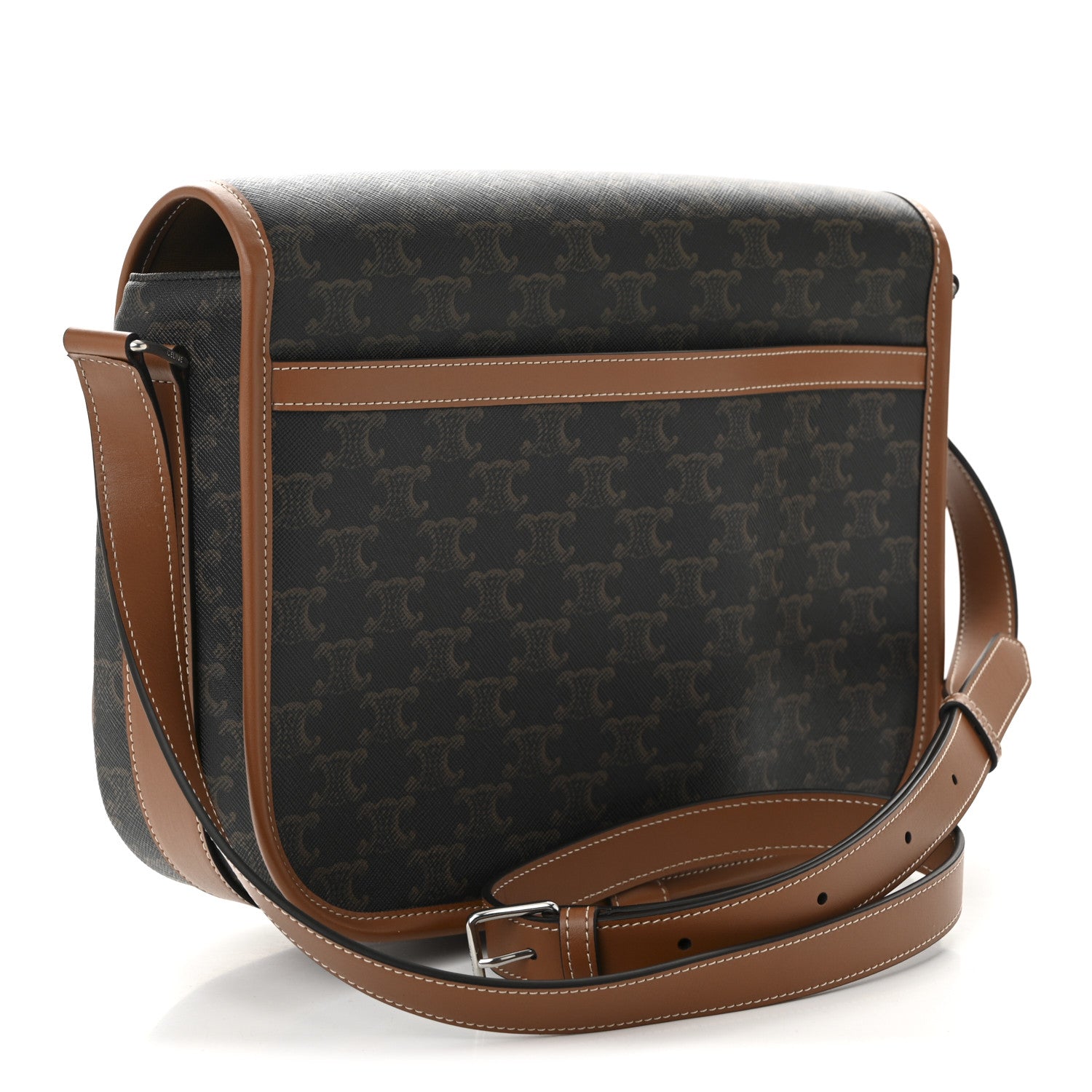 Celine Triomphe Canvas Messenger Folco Bag Tan 3 of 9