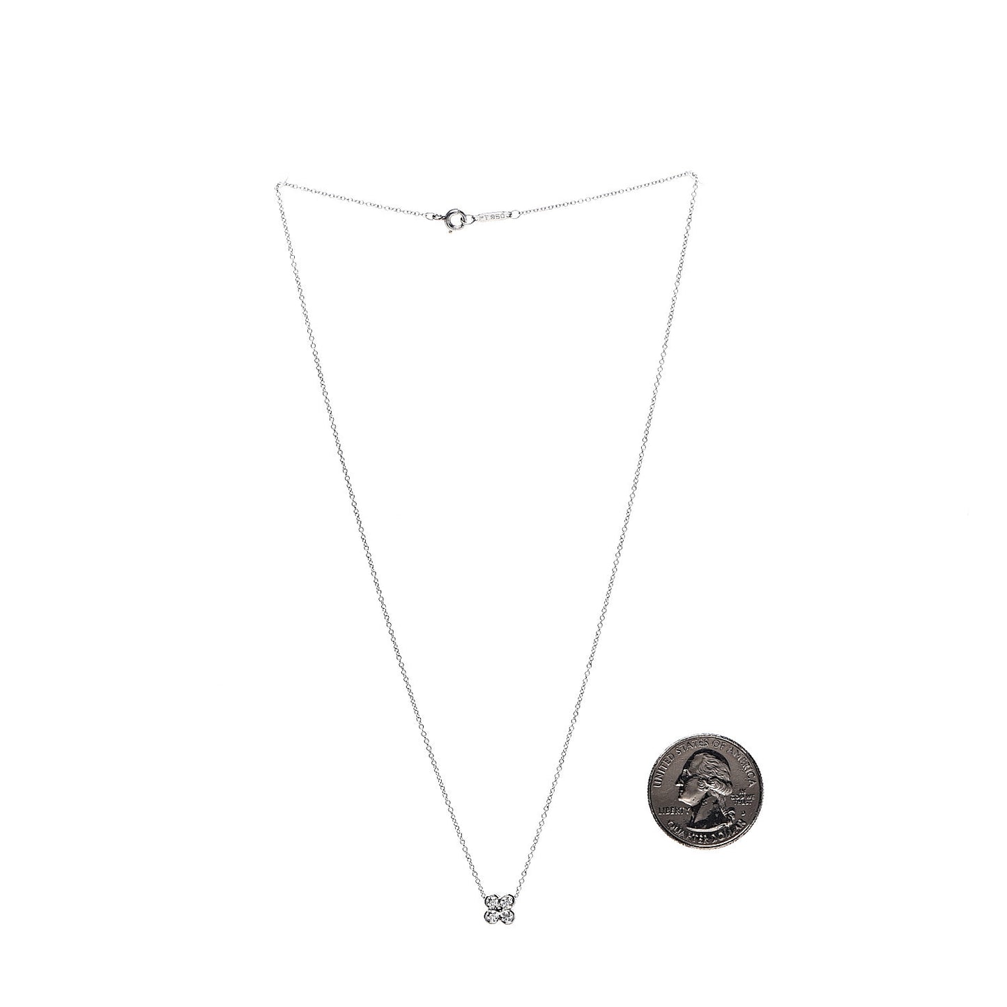 Platinum Diamond .18ctw Flower Pendant Necklace