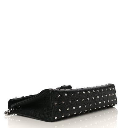 Gucci Calfskin Studded Medium Miss Bamboo Shoulder Bag Black 10 of 12