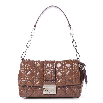 Christian Dior Patent Cannage New Lock Flap Purple 1 of 16