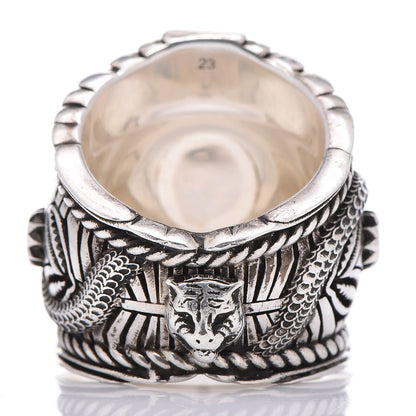 Gucci Sterling Silver Large Garden Ring Green 63 10.25 4 of 7