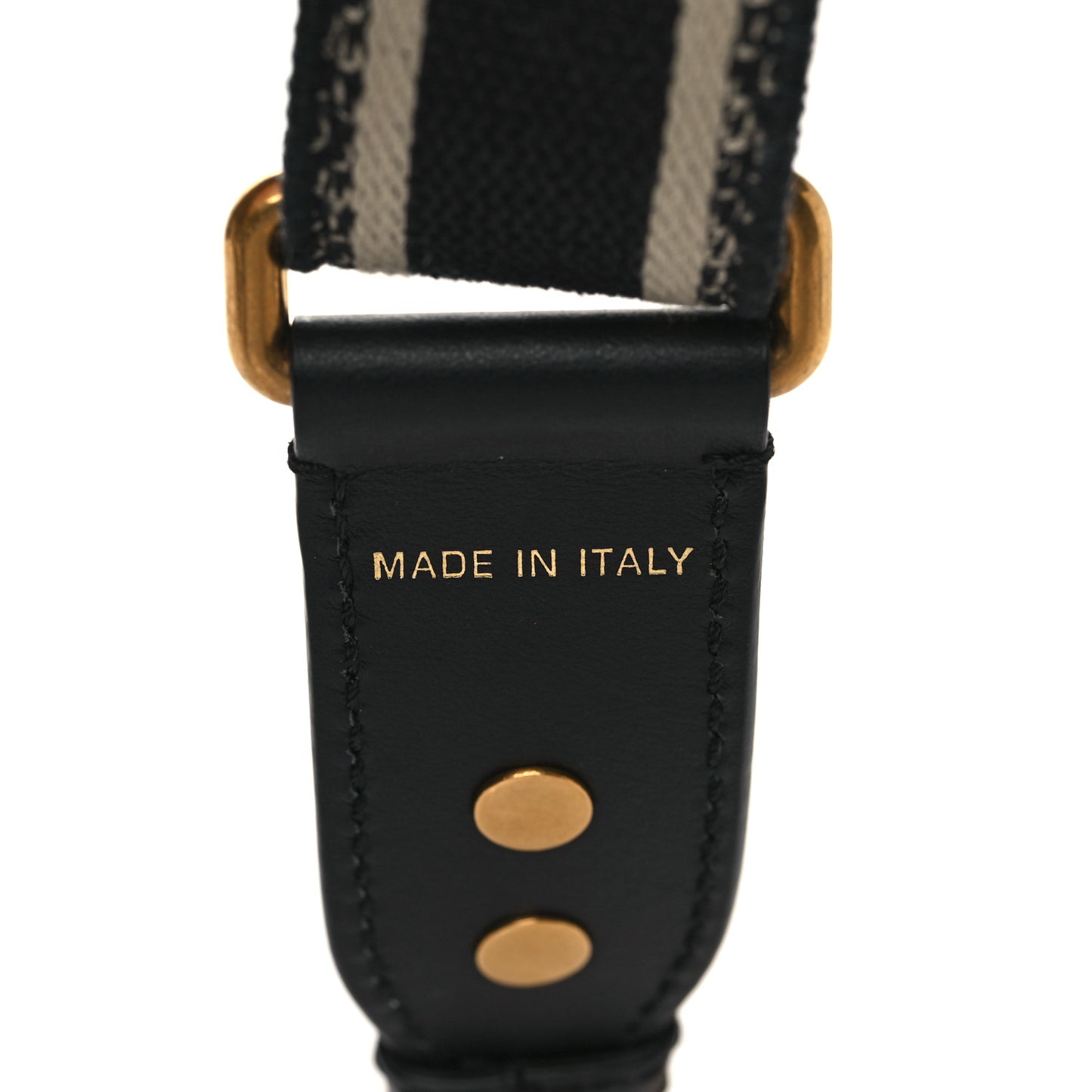 Canvas Embroidered Shoulder Strap Black White