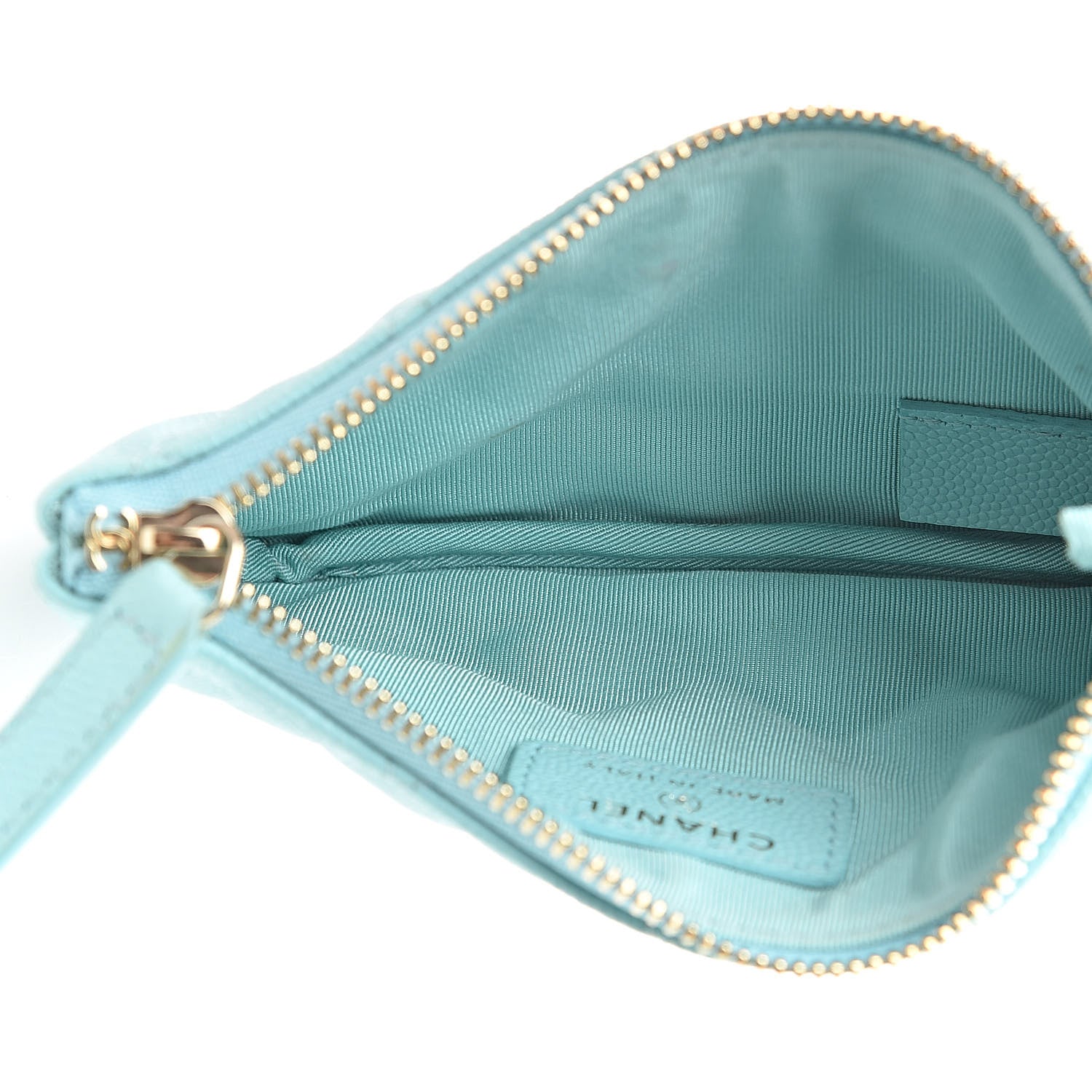 Chanel Caviar Quilted Small Cosmetic Case Light Blue 5 of 9