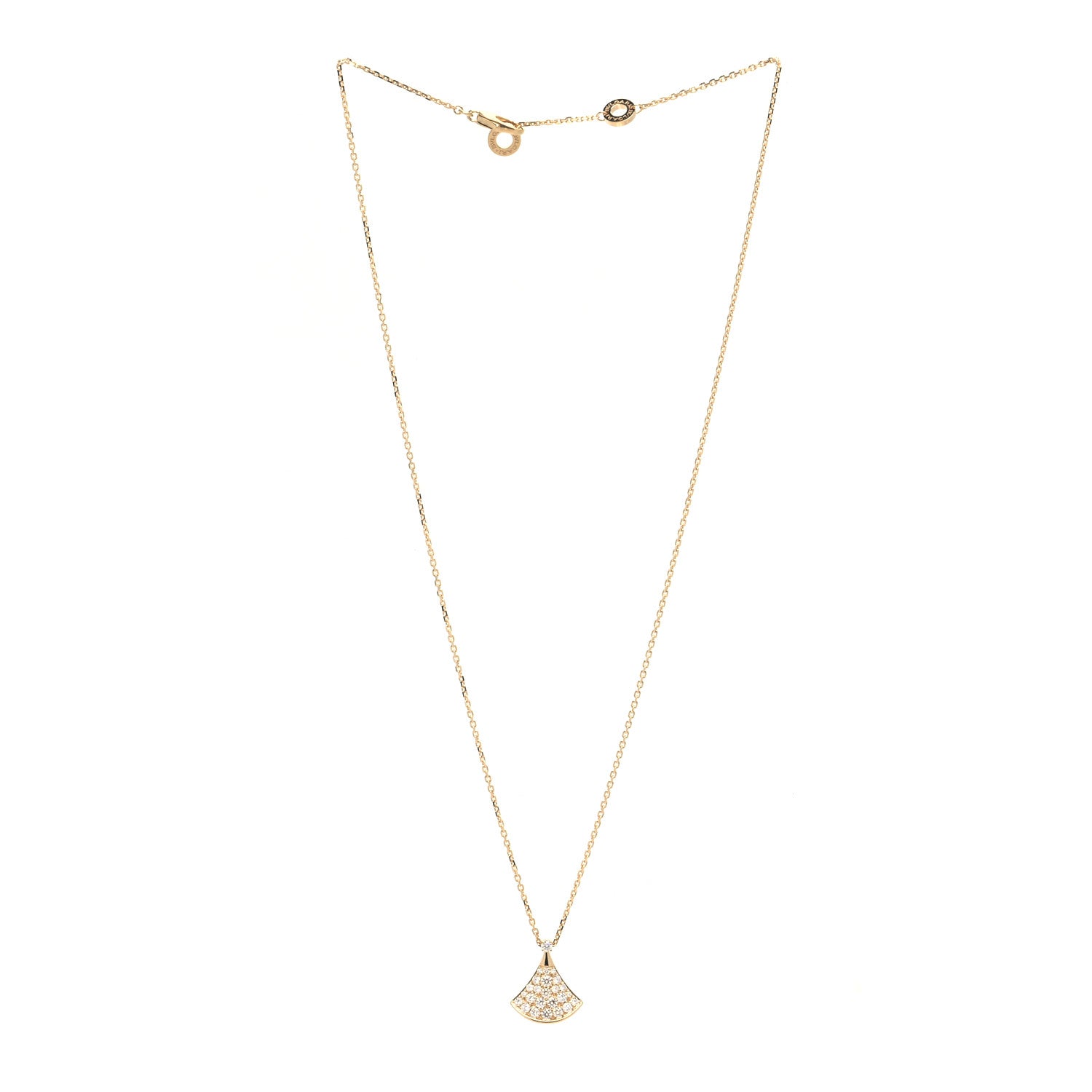 Bulgari 18K Yellow Gold Diamond Divas' Dream Pave Pendant Necklace 3 of 6