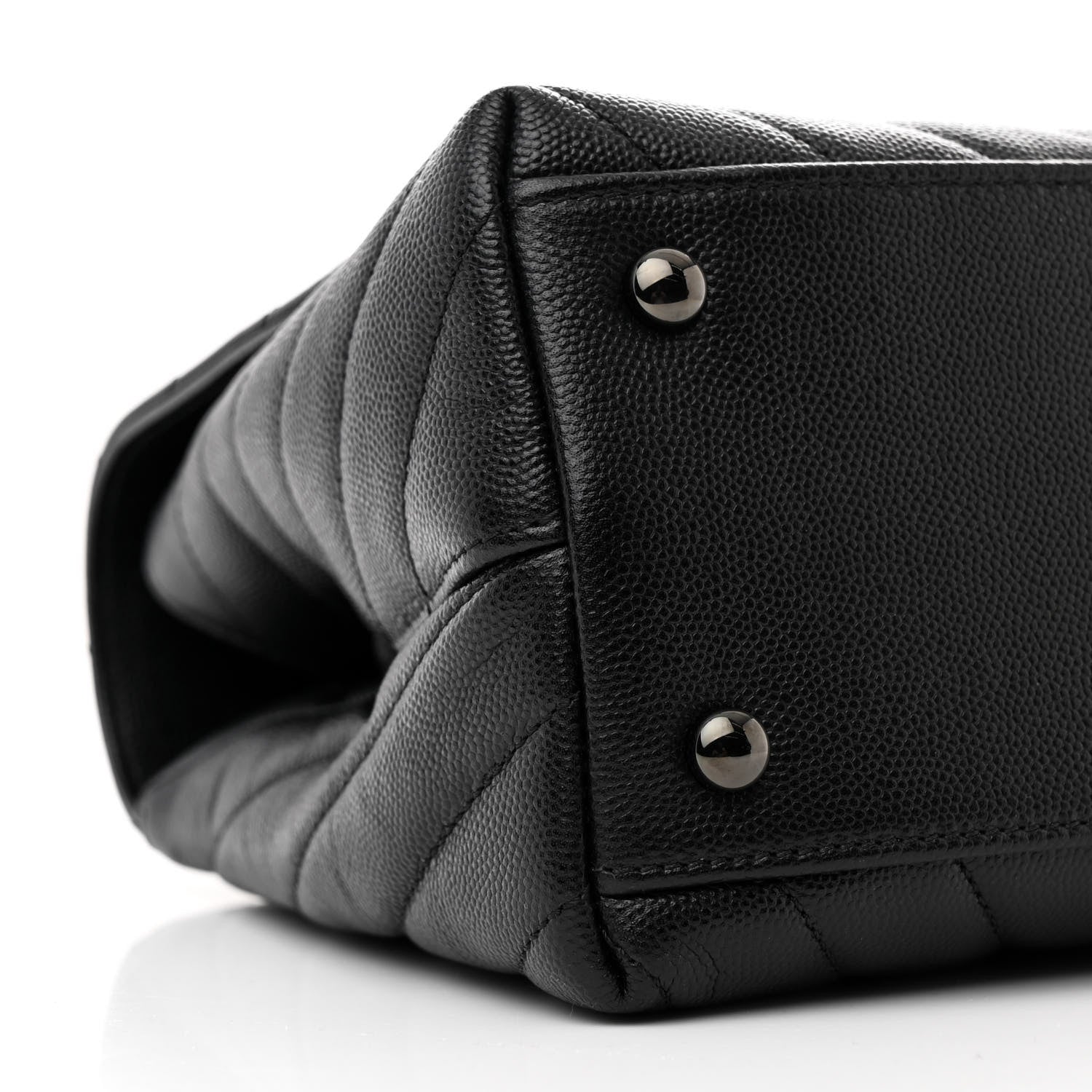 Chanel Caviar Chevron Quilted Small Coco Handle Flap So Black 10 of 12