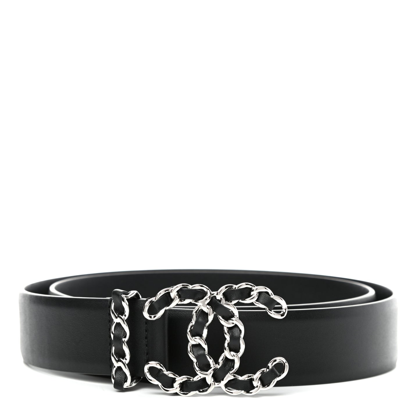 Calfskin CC Chain Belt 85 34 Black