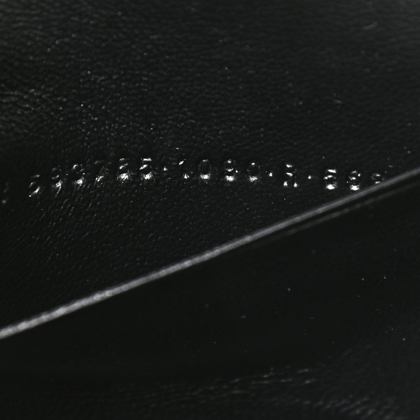 Grained Calfskin Logo Cash Phone Holder Wallet On Chain Black White