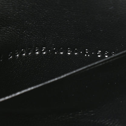 Balenciaga Grained Calfskin Logo Cash Phone Holder Wallet On Chain Black White 6 of 12