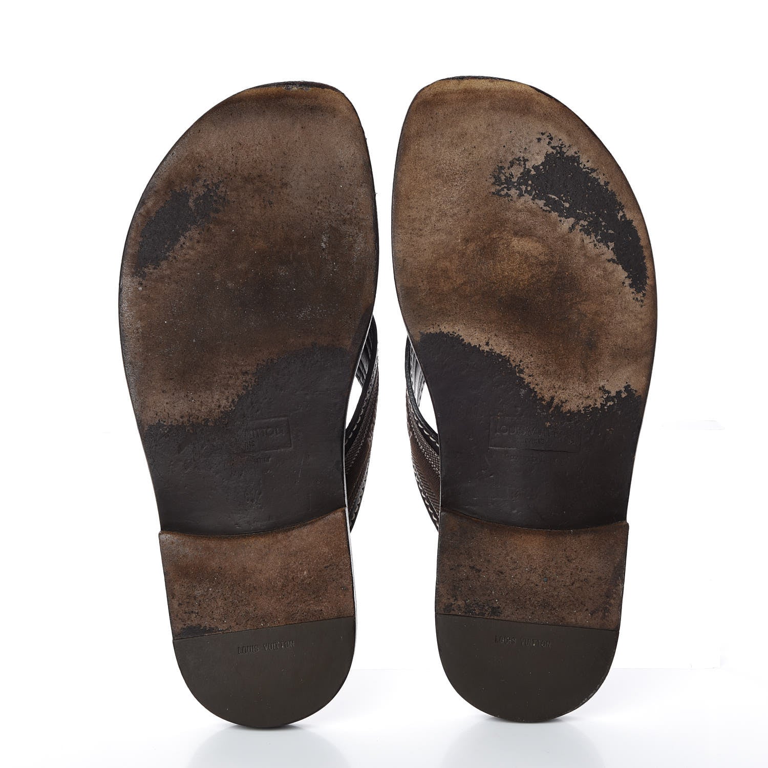 Louis Vuitton Canvas Damier Mens Thong Sandals 8.5 Brown 7 of 11
