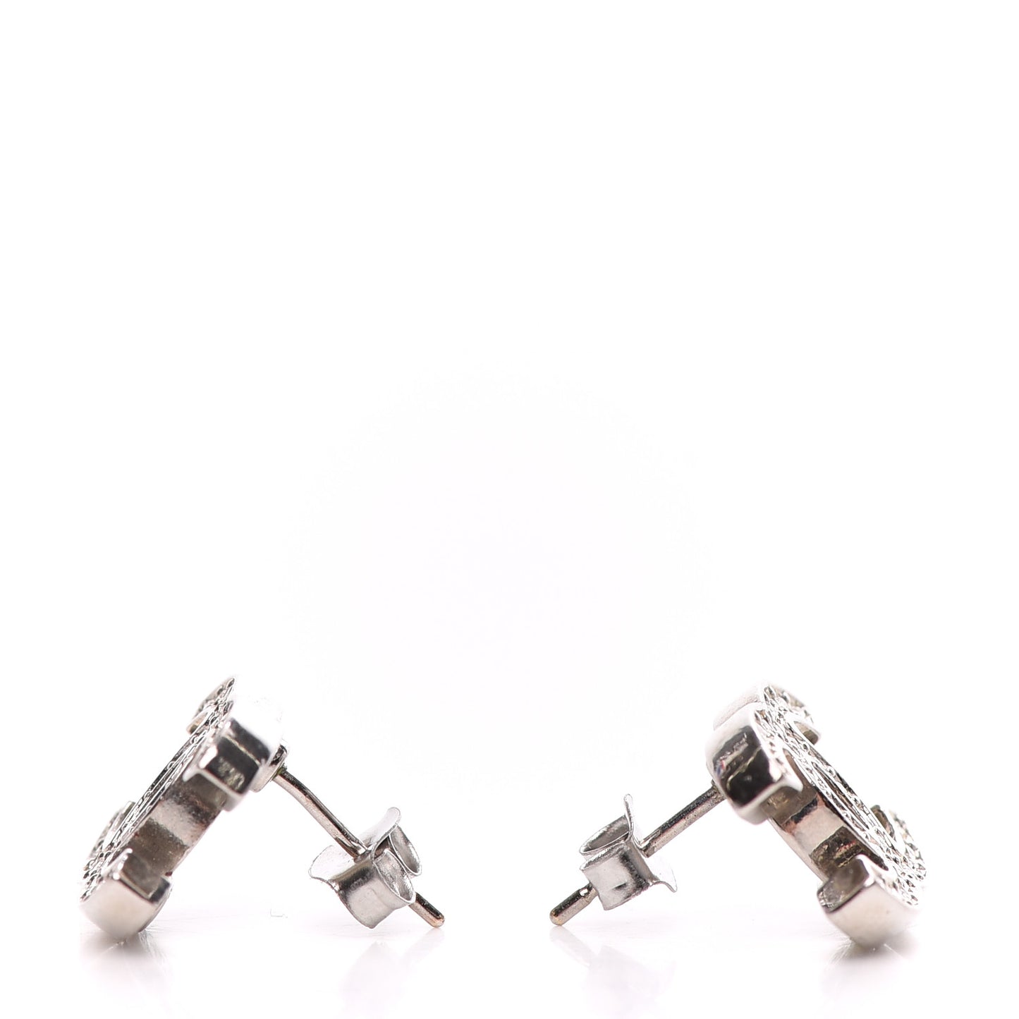Crystal CC Earrings Silver