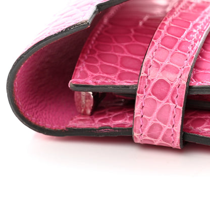 Hermes Shiny Alligator Kelly Longue Wallet Fuchsia 11 of 11