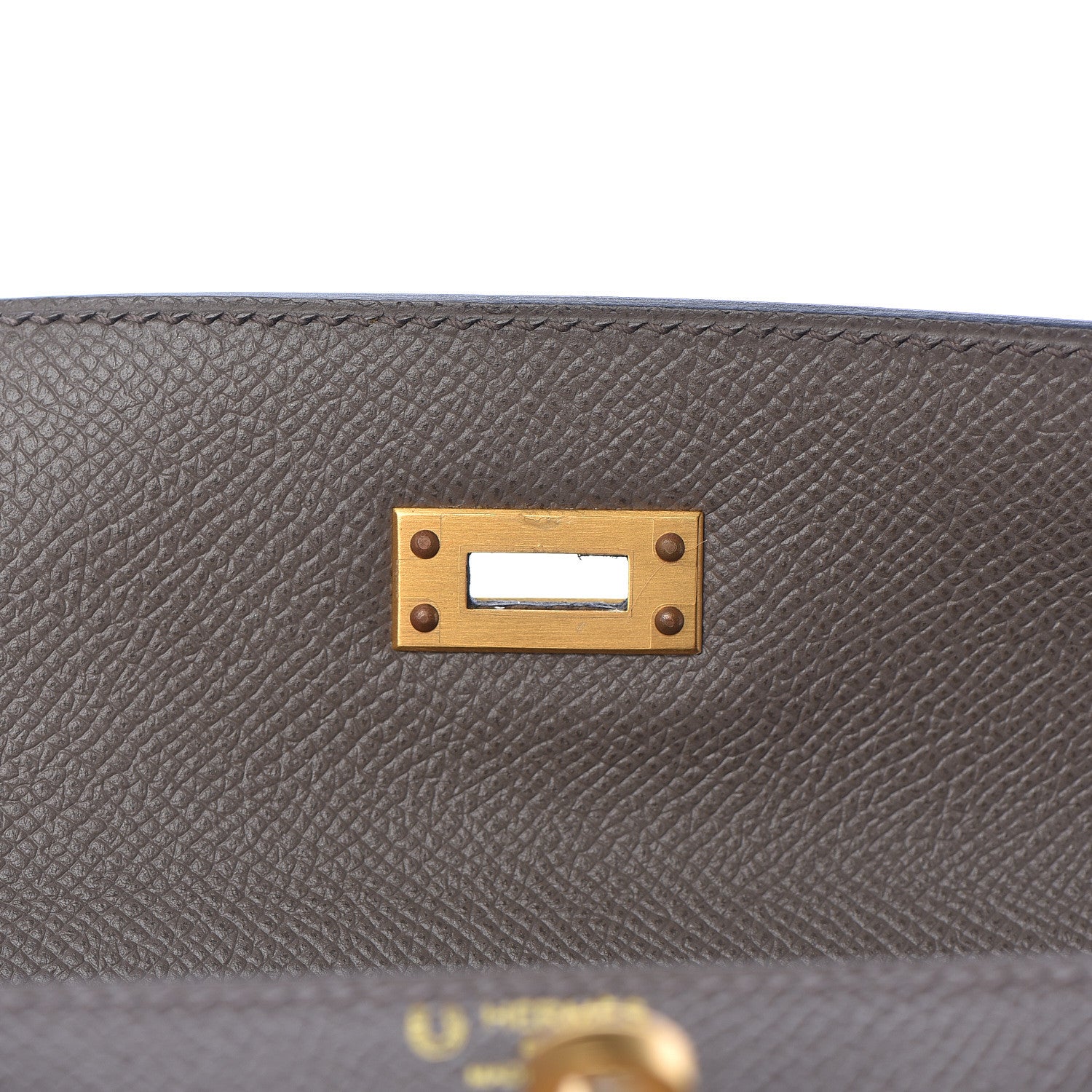 Hermes Epsom Bi Color Horseshoe Kelly Sellier 25 Etain Black 26 of 40