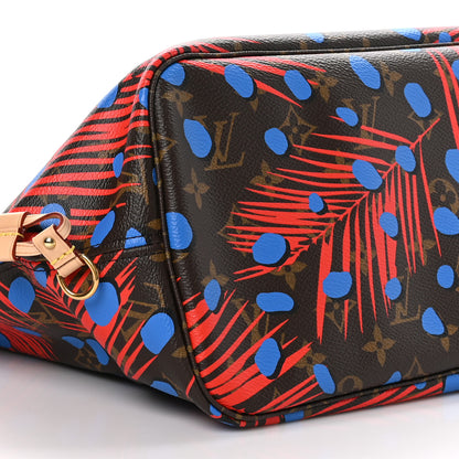 Louis Vuitton Monogram Jungle Dots Neo Neverfull MM Coquelicot Denim 9 of 11