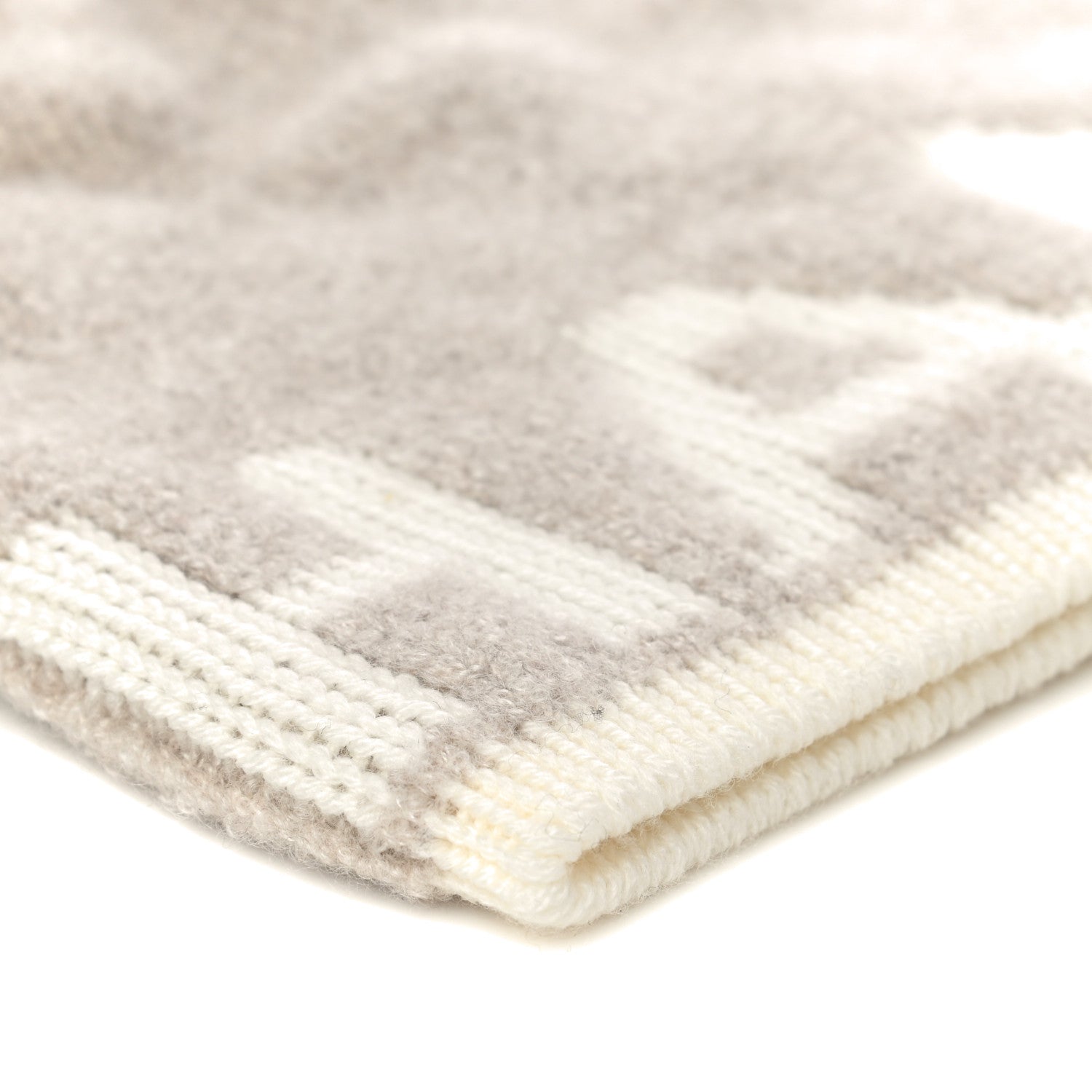 Chanel Cashmere Wool Silk Logo Beanie Hat Beige White 7 of 9