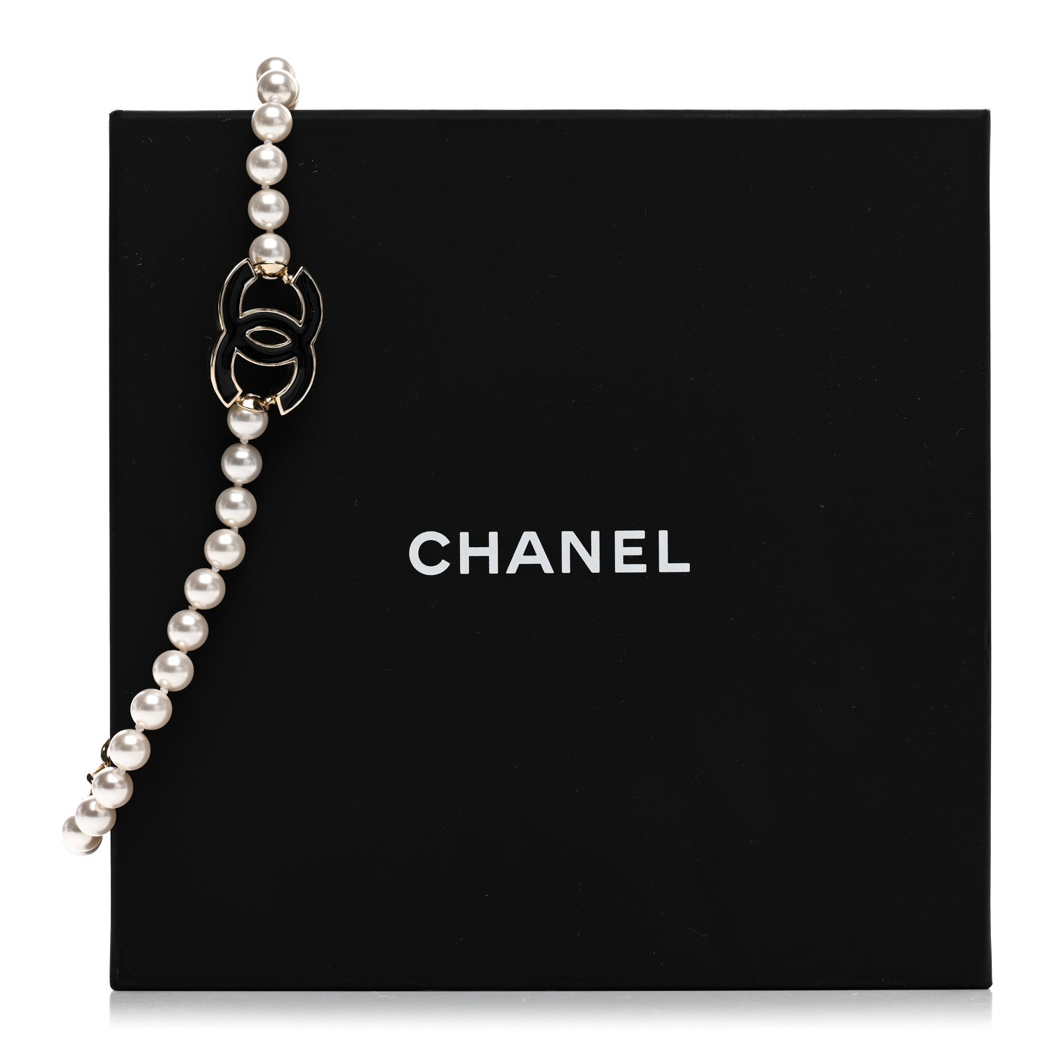 Chanel Pearl Resin CC Choker Necklace Gold White Black 6 of 6