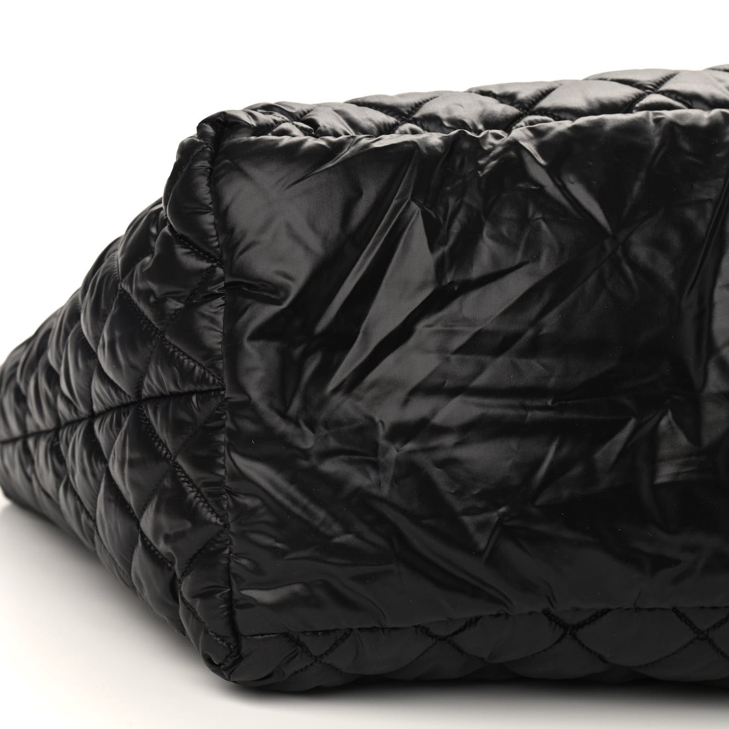 Nylon Quilted Large Coco Cocoon Tote Black