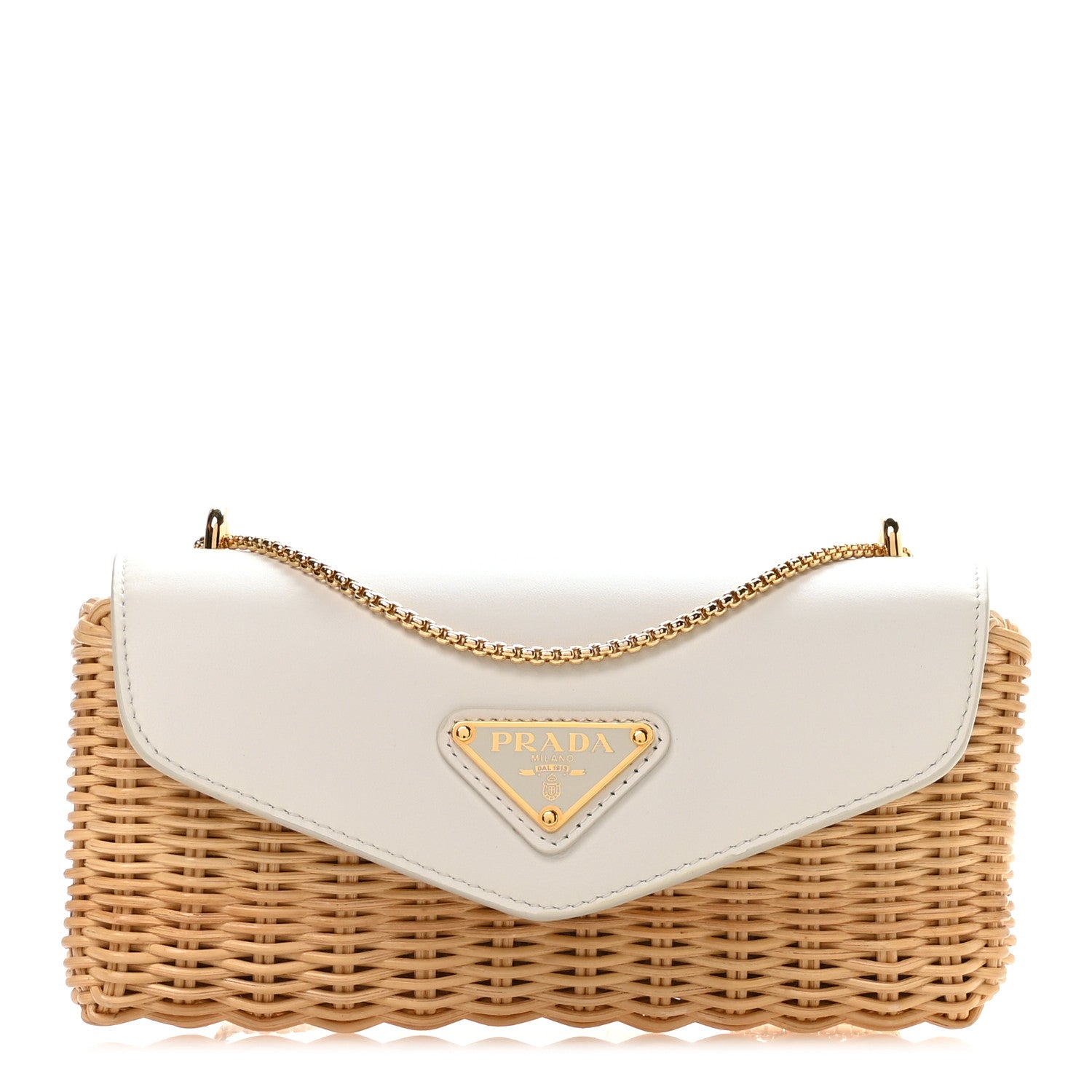 Prada Midollino City Calfskin Mini Bag Naturale White 1 of 11