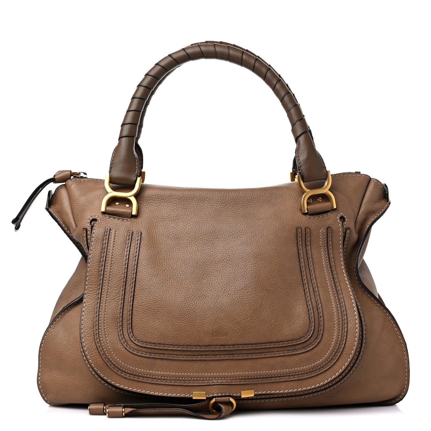 Calfskin Large Marcie Satchel Nut
