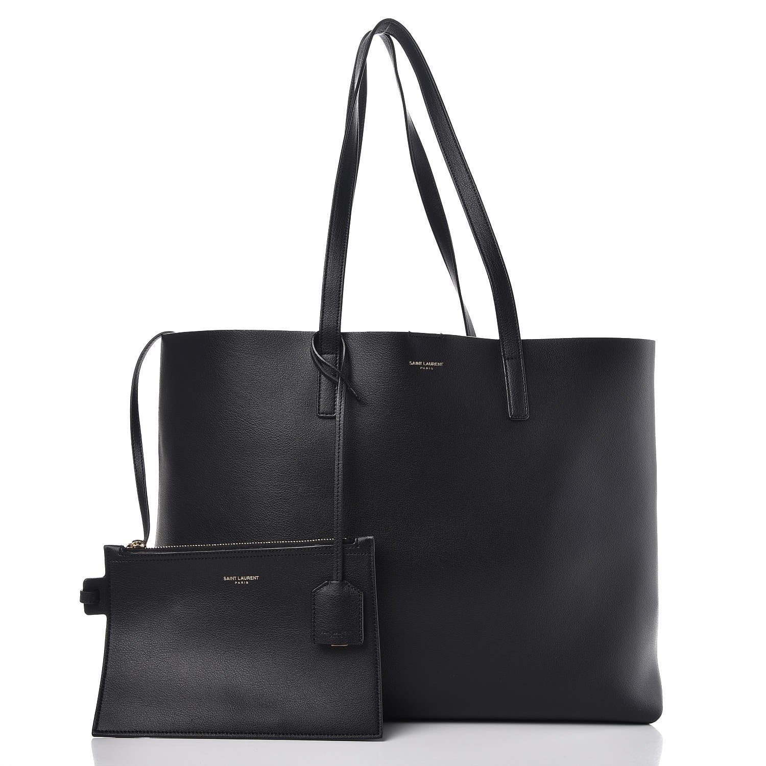 Saint Laurent Calfskin Large Shopping Tote Black 3 of 8