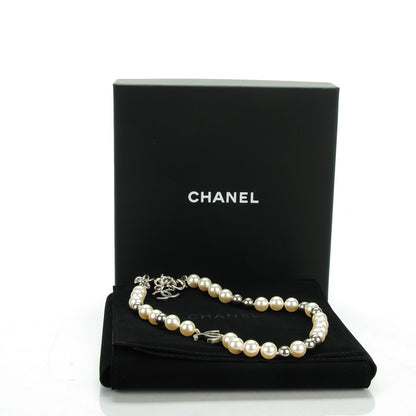 Chanel Pearl CC Short Necklace Silver 5 of 5
