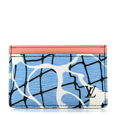 LOUIS VUITTON Epi Card Holder Aqua