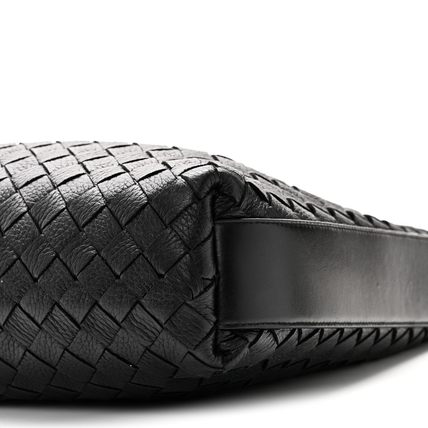 Deerskin Intrecciato Small Traveler Hobo Black