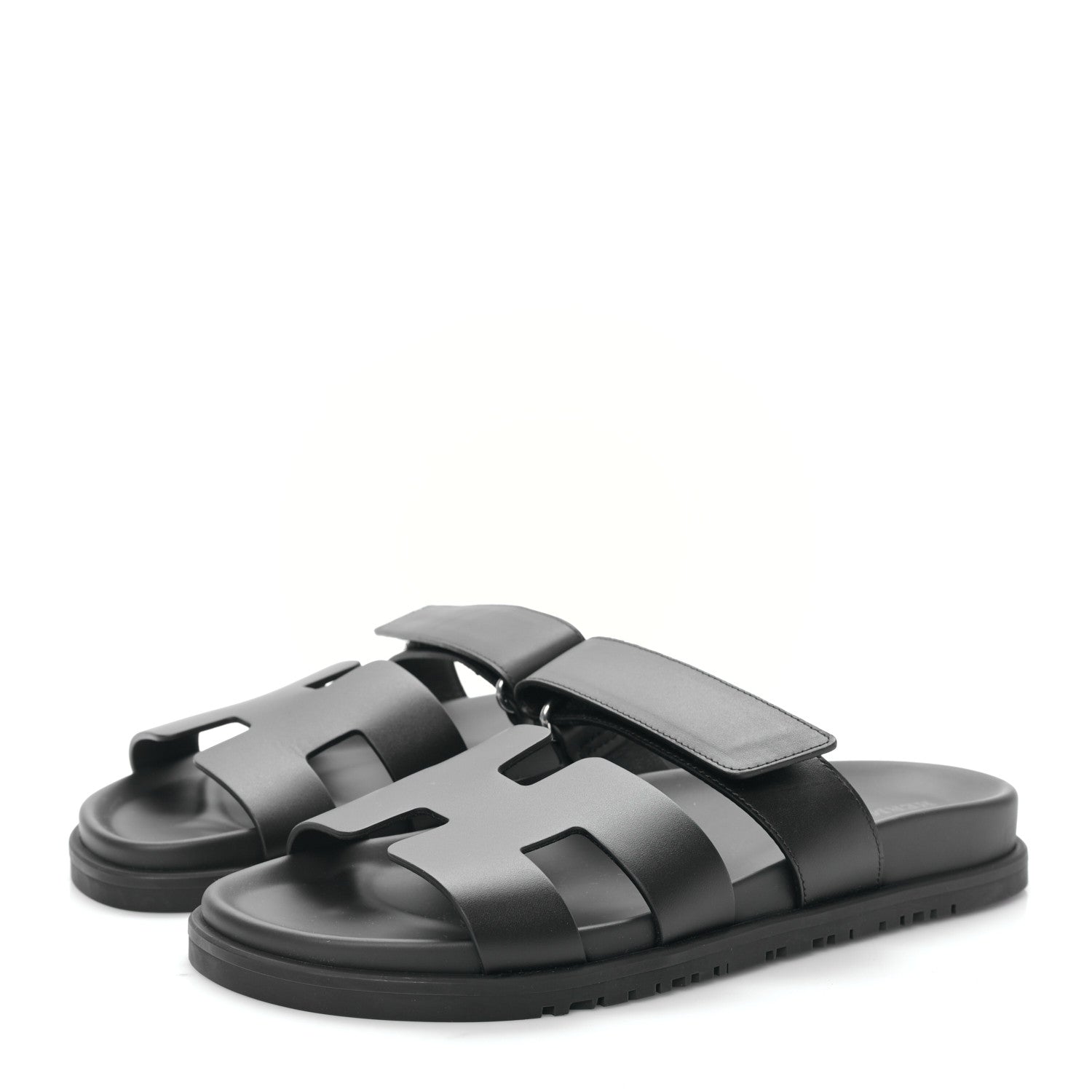 Hermes Calfskin Womens Chypre Sandals 38 Black 3 of 8