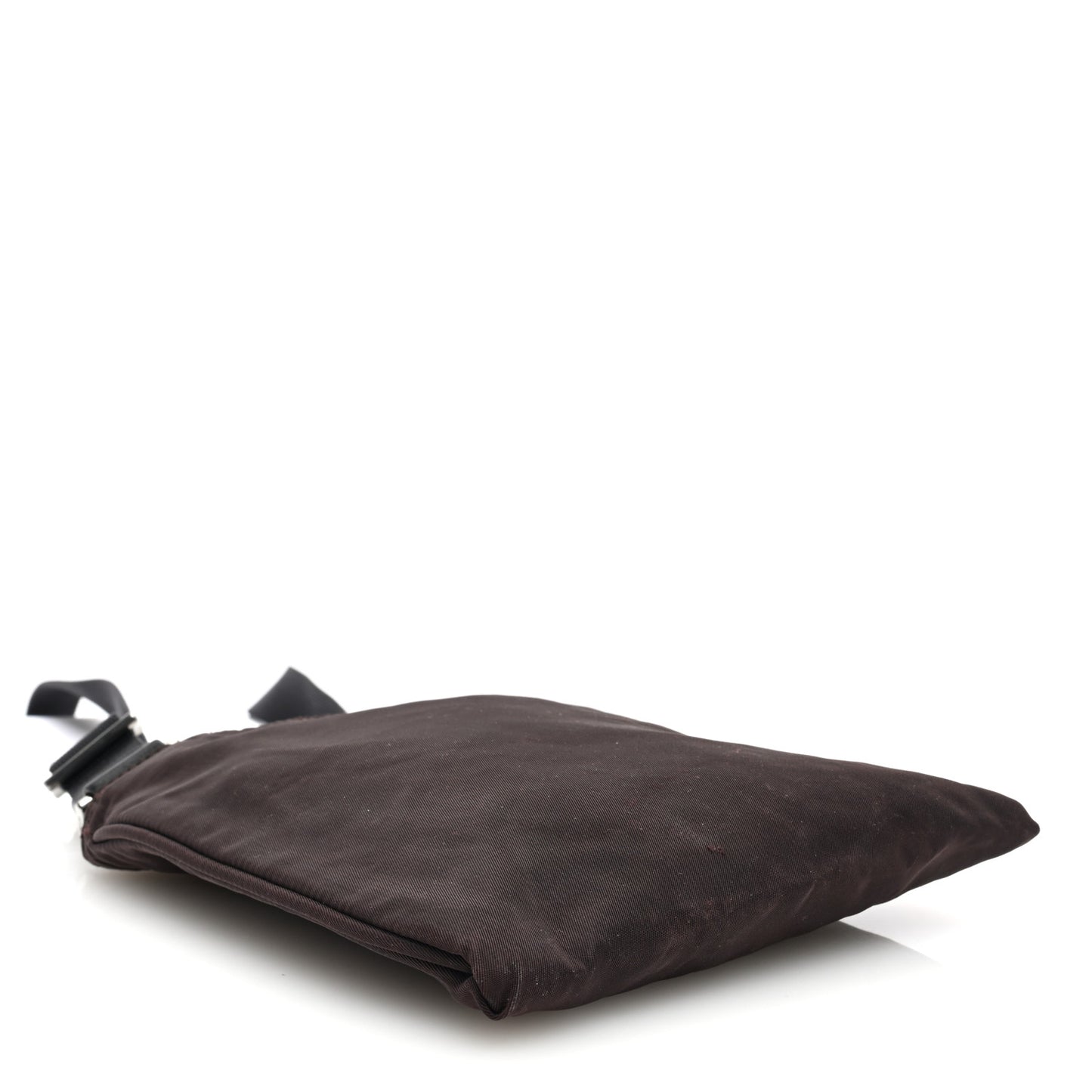 Tessuto Nylon Small Flat Messenger Bag Brown