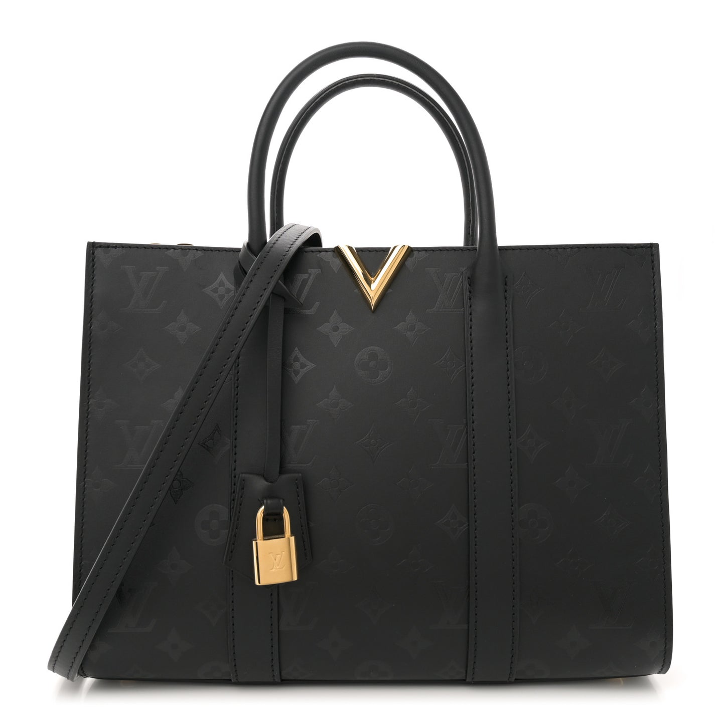 Monogram Cuir Plume Very Tote MM Black