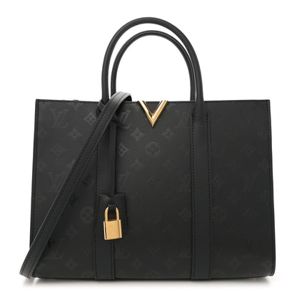 Louis Vuitton Monogram Cuir Plume Very Tote MM Black 1 of 10