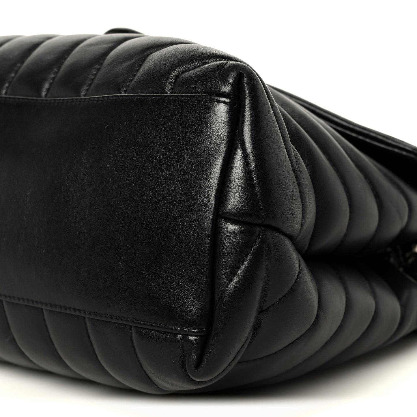 Calfskin Y Quilted Monogram Medium Loulou Chain Satchel Black