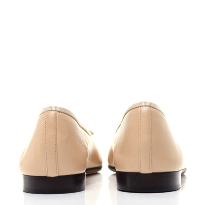 Chanel Lambskin CC Cap Toe Ballerina Flats 38 Beige Black 5 of 12