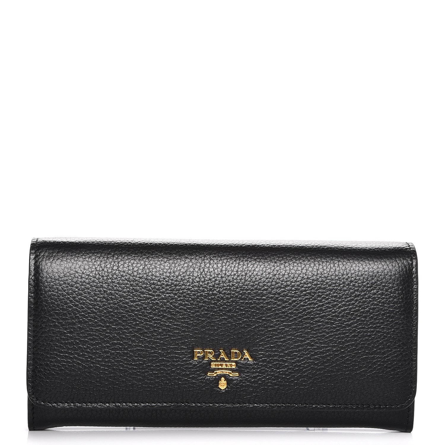 Prada Daino Colour Continental Wallet Black Fuoco 1 of 7