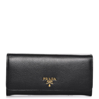 Prada Daino Colour Continental Wallet Black Fuoco 1 of 7