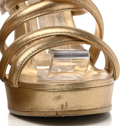 Chanel Laminated Lambskin Gladiator Sandals 37 Gold 12 of 15