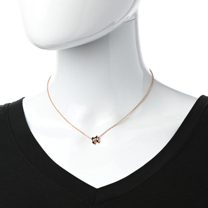 Hermes Lacquered Rose Gold Mini Pop H Pendant Necklace Black 2 of 7