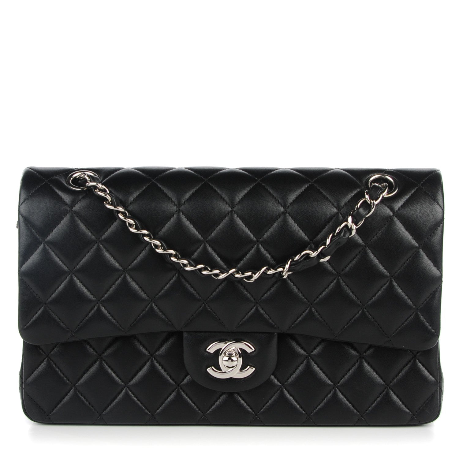 Chanel Lambskin Quilted Medium Double Flap Black 1 of 9