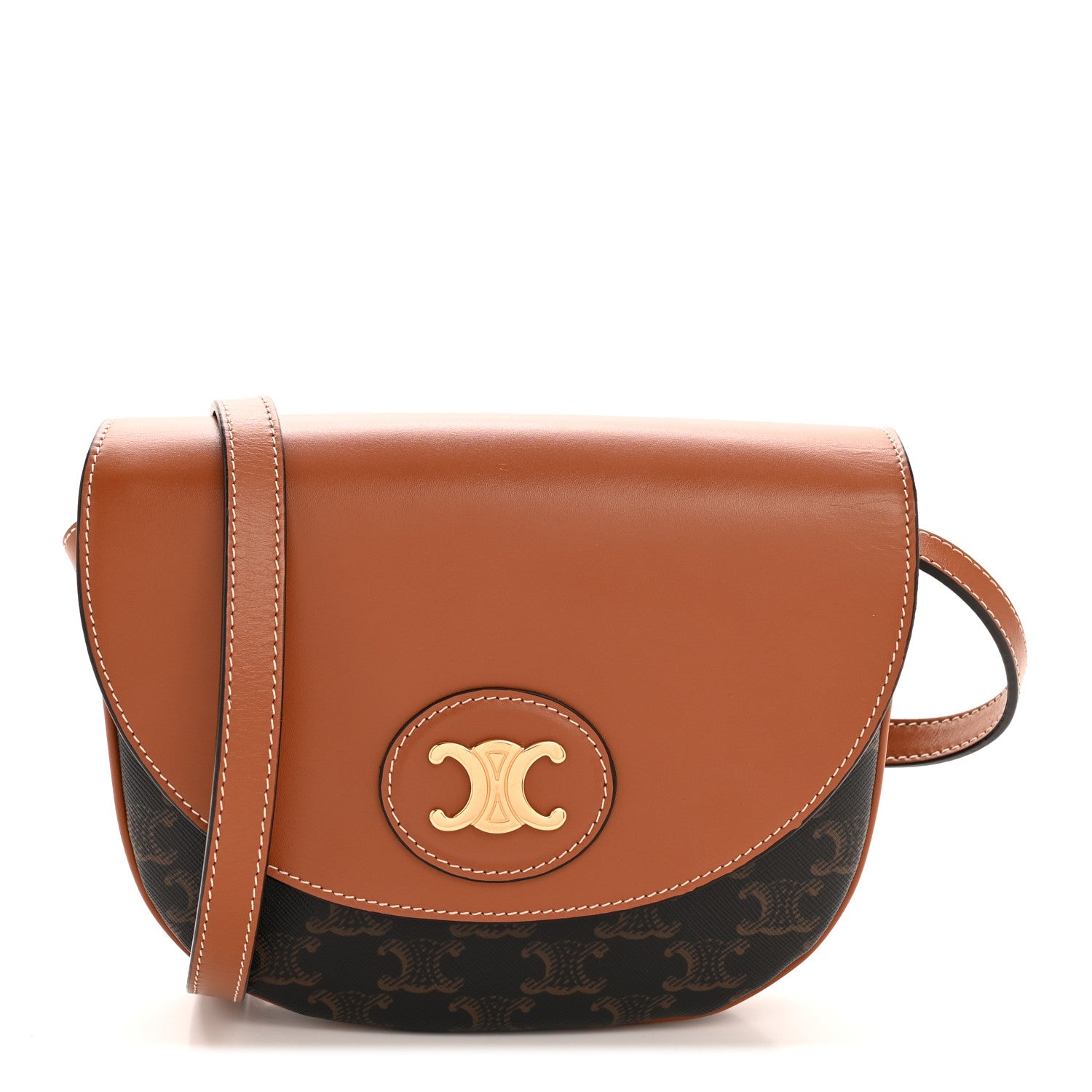 Celine Calfskin Triomphe Besace Tan 1 of 13